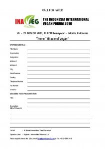 Call for Paper Form - INAVEG 2016
